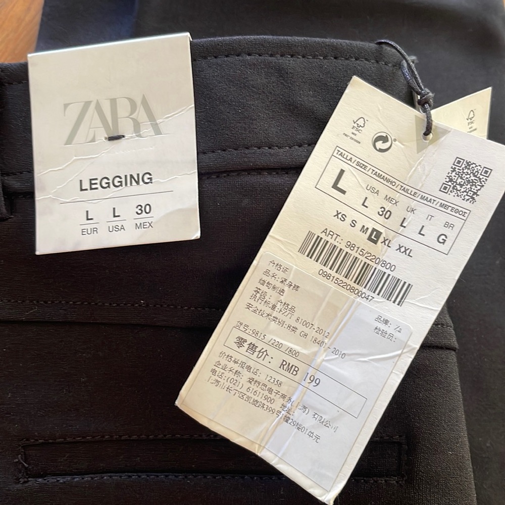 Zara Black leggings Size L